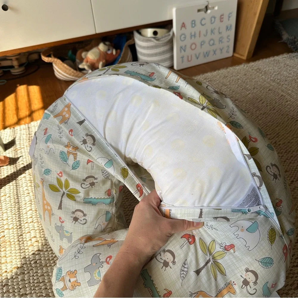 Boppy Nursing Pillow with Washable Safari Animal Cover, Gender Neutral